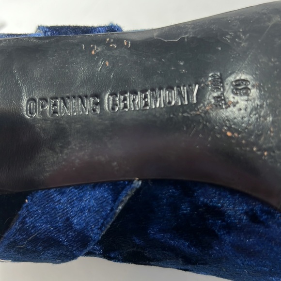 OPENING CEREMONY Women's Sage Velvet Booties, Eclipse Blue - Picture 9 of 12